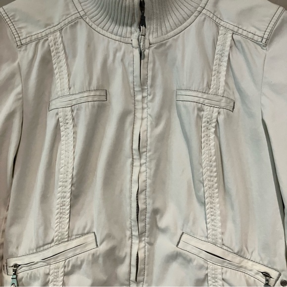 LOFT Ann Taylor Women's Cream Bomber Jacket Size 8 - Picture 6 of 16